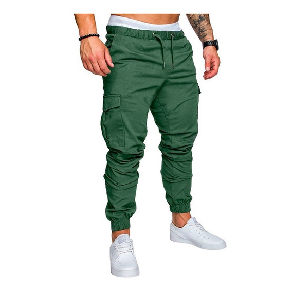 Pantalones Hombre Cargo Bolsillos Casuales Jogger Alpina