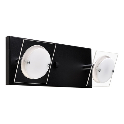 Aplique 2 Luces Led Sun Negro Diseño Moderno Luz Desing
