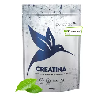 Creatina Creapure Micronizada E Monohidratada 300g Puravida Sabor Sem Sabor