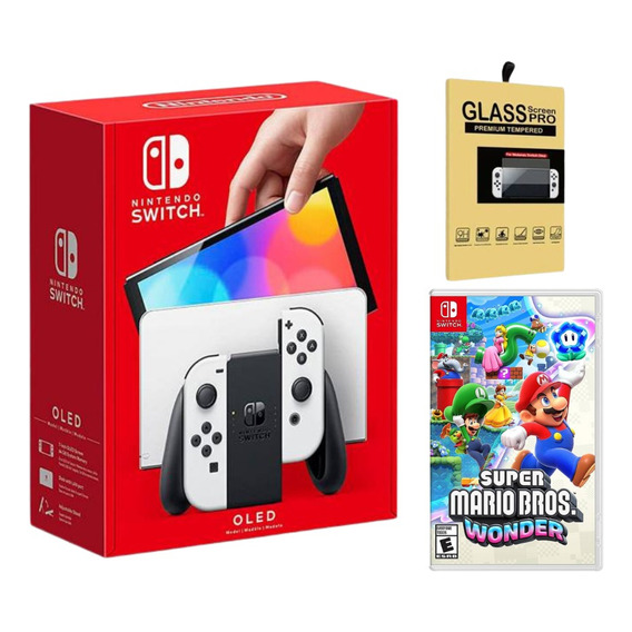 Nintendo Switch Oled Blanco + Super Mario Bros Wonder +mica 