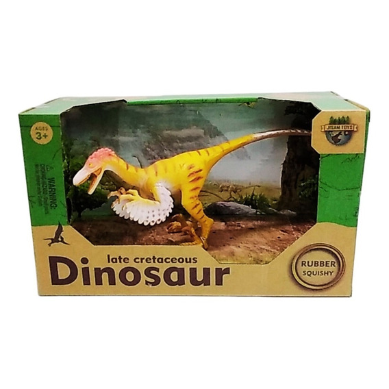Dinosaurio Figura Soft 20cm Con Plumas Jurassic Coleccion Ed