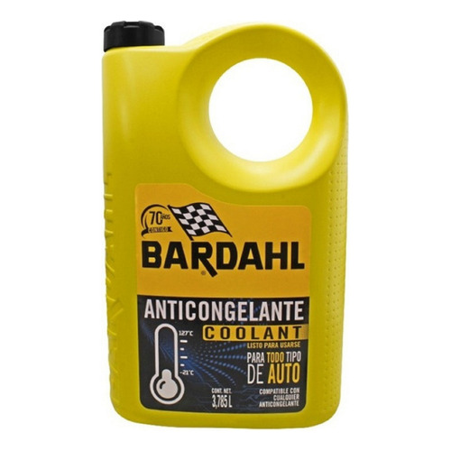 Garrafa Anticongelante Bardahl Coolant Listo Para Usar 3.78l Color Verde