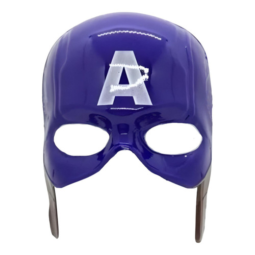 Mascara De Capitan America Rigida - Cotillón Waf Color Azul
