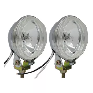 Par Farol Milha Auxiliar Fusca 50/86 Cromado Transparen 92mm