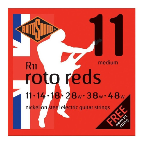 Rotosound R11 Roto Reds Encordado .011 Para Eléctrica