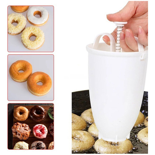 Máquina Donuts Manual Repostería Fácil Dispensador Mezcla Color Blanco