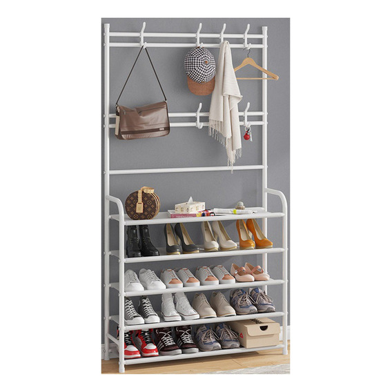 Estante Organizador De Ropa Y Zapatos De 5 Niveles Con Perch Color Blanco