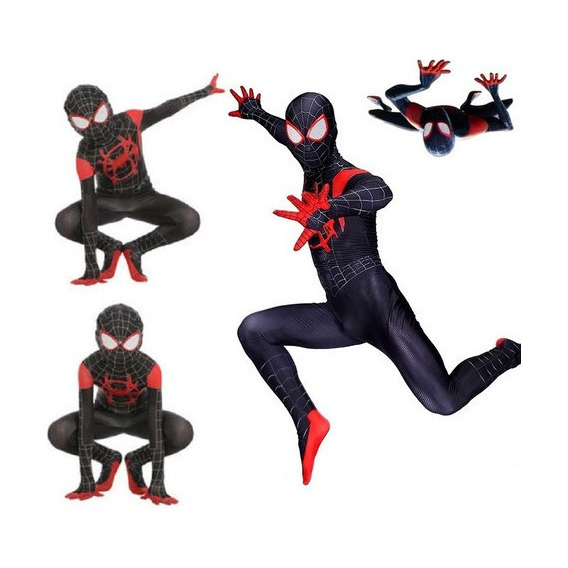 Cosplay Niños Adultos Disfraz Traje Spiderman Miles Morales