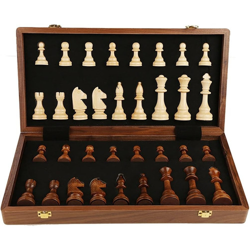 Juego De Ajedrez Grande 45 X 45cm Clasico Piezas En Madera