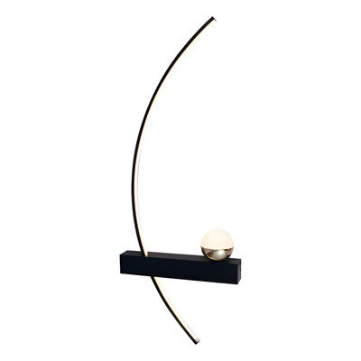 Aplique Pared Montic Led Curvo Aluminio 15w Deco Moderno Cie Negro