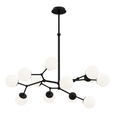 Colgante Araña Bio Negro Opal Diseño 12 Luces Led G9 Rd