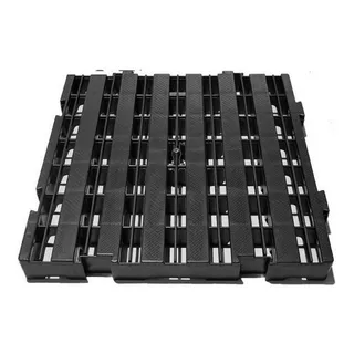 Kit 6 Paletes Piso Estrado Plástico Modular 40x40x4,5 Preto