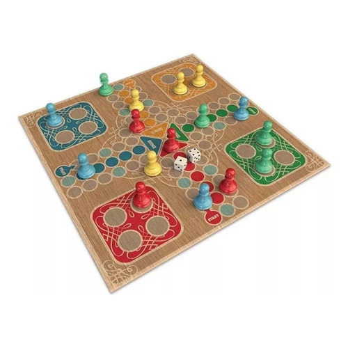 Juego Ludo Deluxe Tablero Simil Madera Spin Master Art 98368