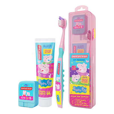 Kit Escova De Dente + Gel Dental E Fio Dental - Peppa Pig