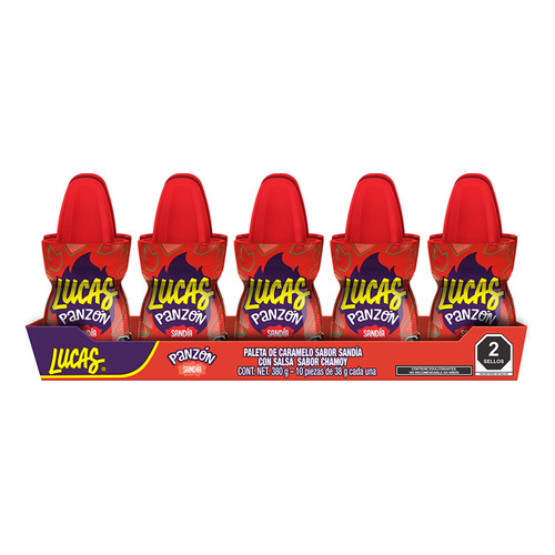 Panzon Lucas Sabor Chamoy Dulce 10 Piezas 