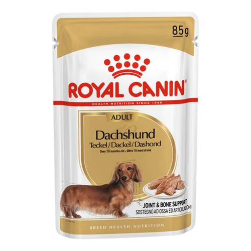 Alimento Royal Canin Breed Health Nutrition Dachshund para perro adulto de raza mini y pequeña sabor mix en sobre de 85 g