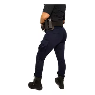 Pantalon Tactico Elastizado Azul / Negro