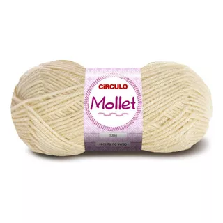 Fio Lã Mollet Círculo Para Crochê Tricô Novelo Com 100g 200m Cor Off White 8176 - Lã Mollet