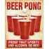 Cartel De Lata Beer Pong - Decoración Vintage - Hecho En Usa