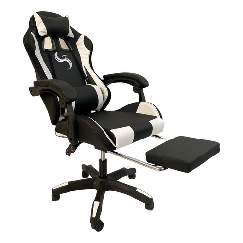 Silla de escritorio Silla Gamer Sigaerpo gamer ergonómica  blanca con tapizado de cuero sintético