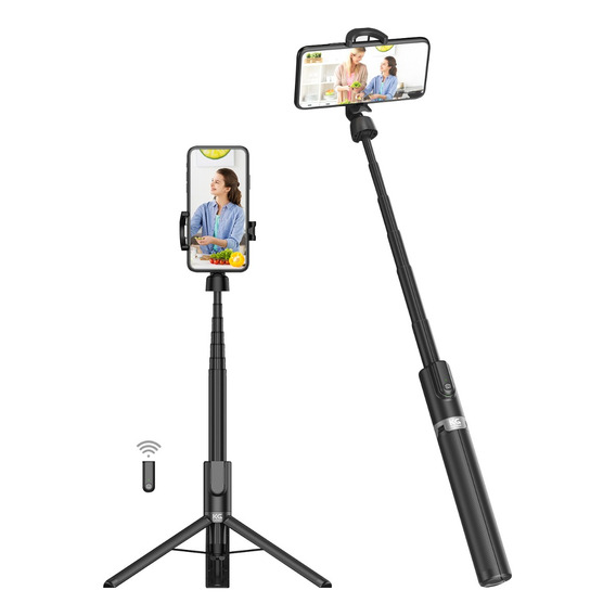 Kit Monopod Bluetooth Selfie Trípode Tiktok Negro Kg202