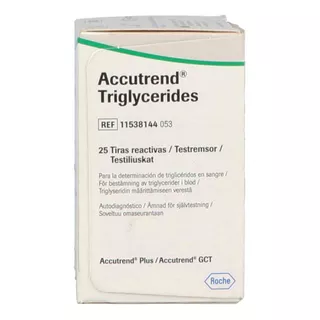 Tiras Reactivas Accutrend Trigliceridos Caja Con 25 Tiras