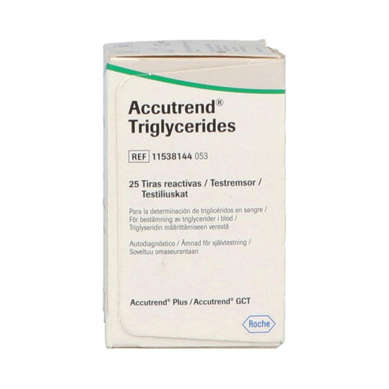 Tiras Reactivas Accutrend Trigliceridos Caja Con 25 Tiras