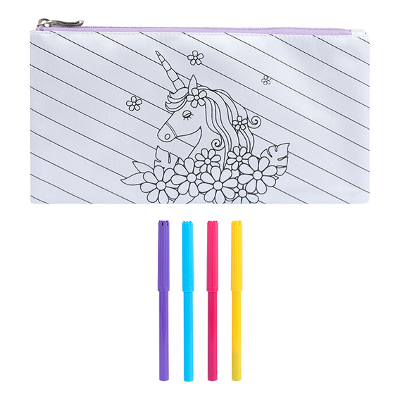 Miniso Kit Escolar  Unicorn Dream Lapicera Y Plumines Sintét