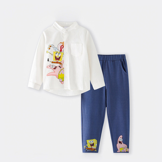 Conjunto 2pcs Camiseta & Pantalones Para Niños 1-5 Años