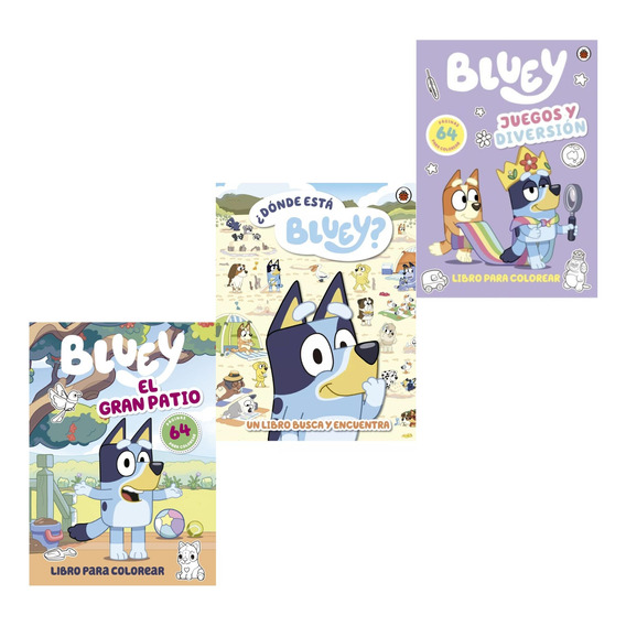 Bluey Gran Patio + Diversion + Donde Esta - Altea 3 Libros