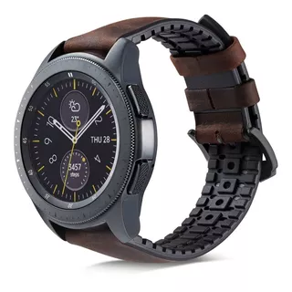 Pulseira 22mm Híbrida Couro Silicone Para Galaxy Watch3 45mm