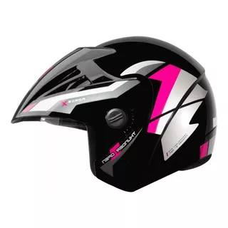 Capacete Moto Aberto Ebf Thunder Open Preto Brilhante