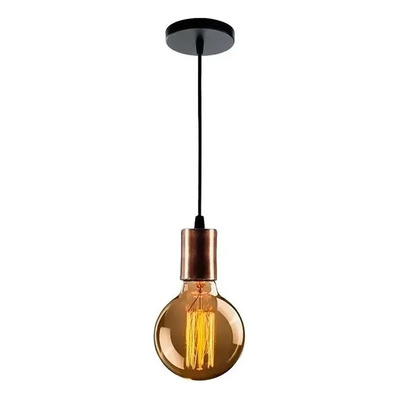 Colgante Moderno Bell Capuchon Dorado Vintage Apto Led  Dorado