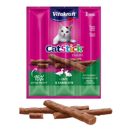 Vitrakraf Snack Gatos Stick Classic Golosina 18g  X3 Palitos