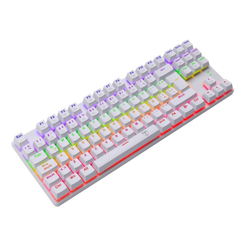Teclado Gamer T-dagger Bora Rainbow White T-tgk313- Tkl Color del teclado Blanco Idioma Español Latinoamérica
