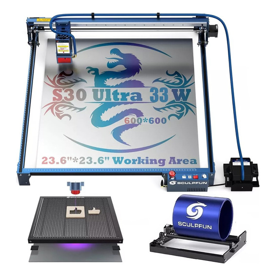 Sculpfun S30 Ultra 33w Grabador Láser 33w+tablero+rodillo