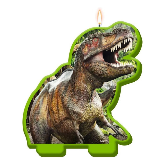 Vela Cumpleaños Dinosaurio 2d Cotillón Glam