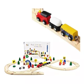 Pista Trenes 48 Piezas Madera Compatible Thomas Y Trencity