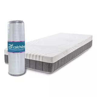 Colchão Solteirão Mola Ensacada Vacuo Sport Pro Bf Colchões Cor Branco - Cinza