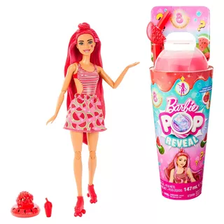 Muñeca Barbie Pop Reveal Fruit Series Sandía Crush, 8 Sorpre