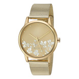 Reloj Nine West Para Mujer Con Esfera Floral Y Pulsera De Ma