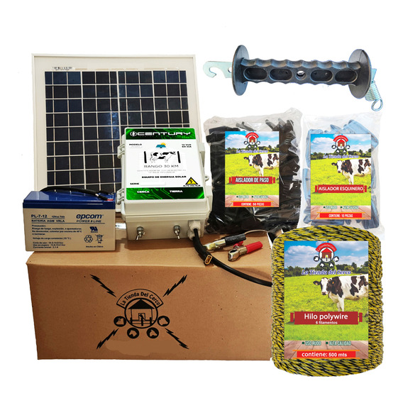 Cerco Electrico Ganadero Kit Solar 30km + 500m De Hilo