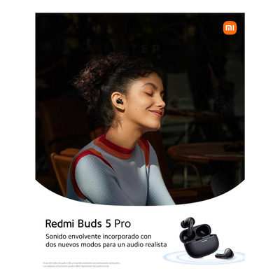 Audífonos Inalámbricos Xiaomi Redmi Buds 5 Pro Color Negro