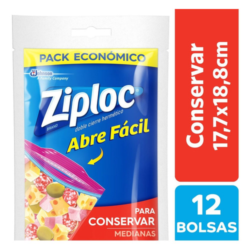 Ziploc Bolsa Conserva Mediana 12 unidades