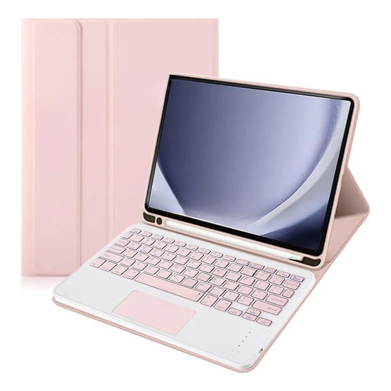 Teclado Retroiluminado Para Para Galaxy Tab S9 / S9 Fe Rosa