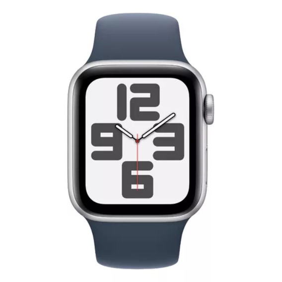 Apple Watch SE GPS + Celular (2da Gen) • Caja de aluminio color plata de 40 mm • Correa deportiva azul tormenta - S/M - Distribuidor Autorizado