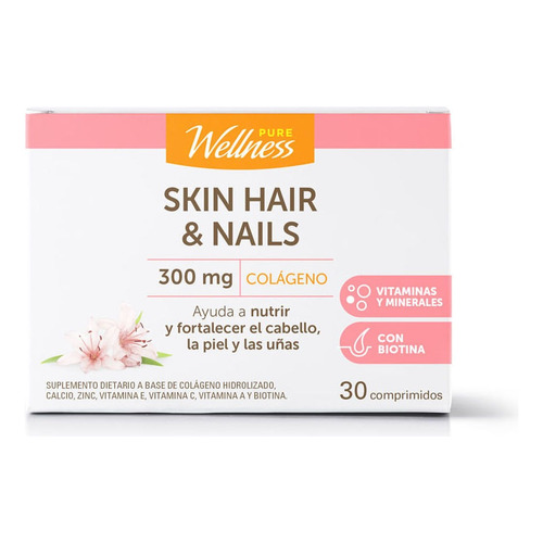 Colágeno Hidrolizado Pure Wellness 300mg Skin Hair & Nails