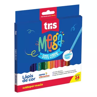 Lápis De Cor Mega Soft Color 24 Cores Triangular - Tris