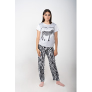 Pijama De Mujer De Zebra Pantalón Y Blusa