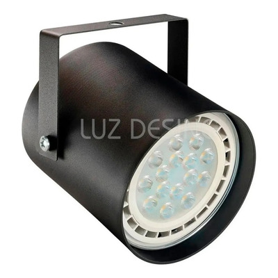 Riel 2 Metros 6 Spot Tachos Cilindro Negro Apto Led Ar111